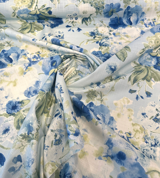 Waverly Midsummer Day Sky Blue Drapery Upholstery Fabric By the Yard