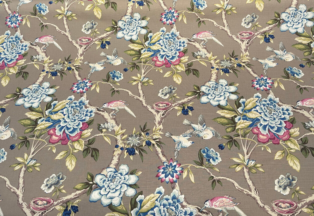 Waverly Mudan Jewel Floral Birds Drapery Upholstery Fabric By the Yard