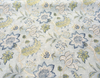 Waverly Zuma Blue Moonstone Floral Linen Drapery Upholstery Fabric