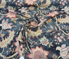 Waverly Zuma Smoke Blue Black Floral Linen Drapery Upholstery Fabric By the Yard