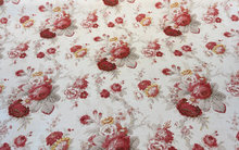  Waverly Norfolk Rose Red Floral Vintage Drapery Upholstery Fabric 