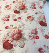 Waverly Norfolk Rose Red Floral Vintage Drapery Upholstery Fabric By the Yard