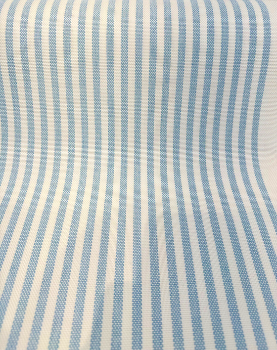 Sunbrella Two Tone Ticking Look Stripe Pool Blue Outdoor Fabric By the yard