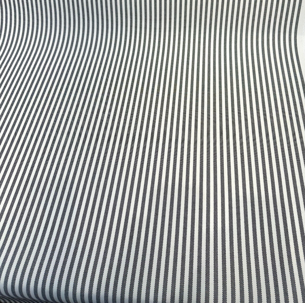 Sunbrella Two Tone Black Ticking Look Stripe Outdoor Upholstery Fabric By The Yard