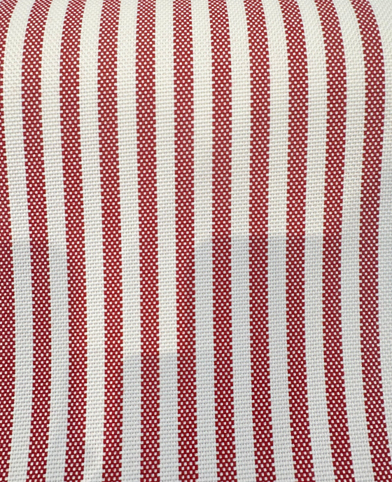 Sunbrella Two Tone Red Salsa Ticking Look Stripe Outdoor Upholstery Fabric By The Yard