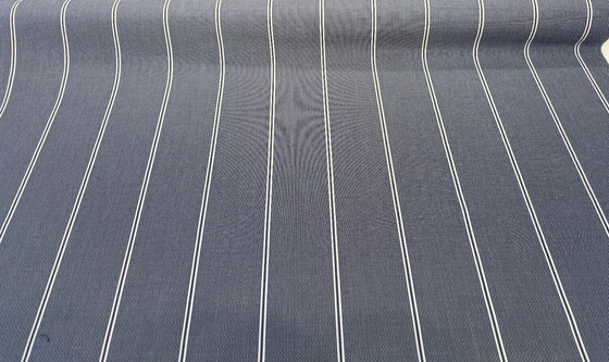 Sunbrella Equal Ink Blue Stripe Performance Outdoor Upholstery Fabric 