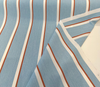 Sunbrella Trinity Pool Blue Rust Stripe Outdoor Drapery Upholstery Fabric By the yard