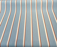  Sunbrella Trinity Pool Blue Rust Stripe Outdoor Drapery Upholstery Fabric