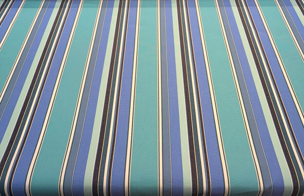 Sunbrella Stripe Dolce Oasis Blue Teal Performance Outdoor Fabric By the yard