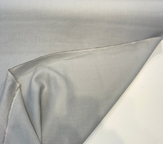 Libeco Belgian Tailored Linen Sanfor Airo Light Gray Fabric By The Yard