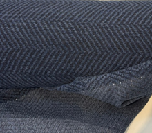  Sunbrella Herringbone Refract Indigo Blue Upholstery Fabric By the yard