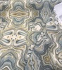 Zendaya Marbled Teal Green Drapery Upholstery Fabric by the yard