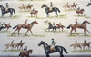 Equestrian Horse Derby Cotton Blend Drapery Upholstery Fabric by the Yard