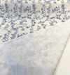 Floral Toile Scenic White Blue Cotton Drapery Upholstery Fabric