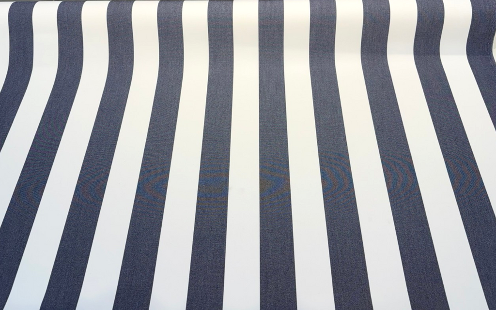 Sunbrella Townsend Navy Blue Stripe Outdoor Fabric By the yard