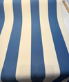 Sunbrella Blue Ivory Stripe Outdoor Upholstery Performance Fabric By the yard