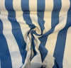 Sunbrella Blue Ivory Stripe Outdoor Upholstery Performance Fabric By the yard