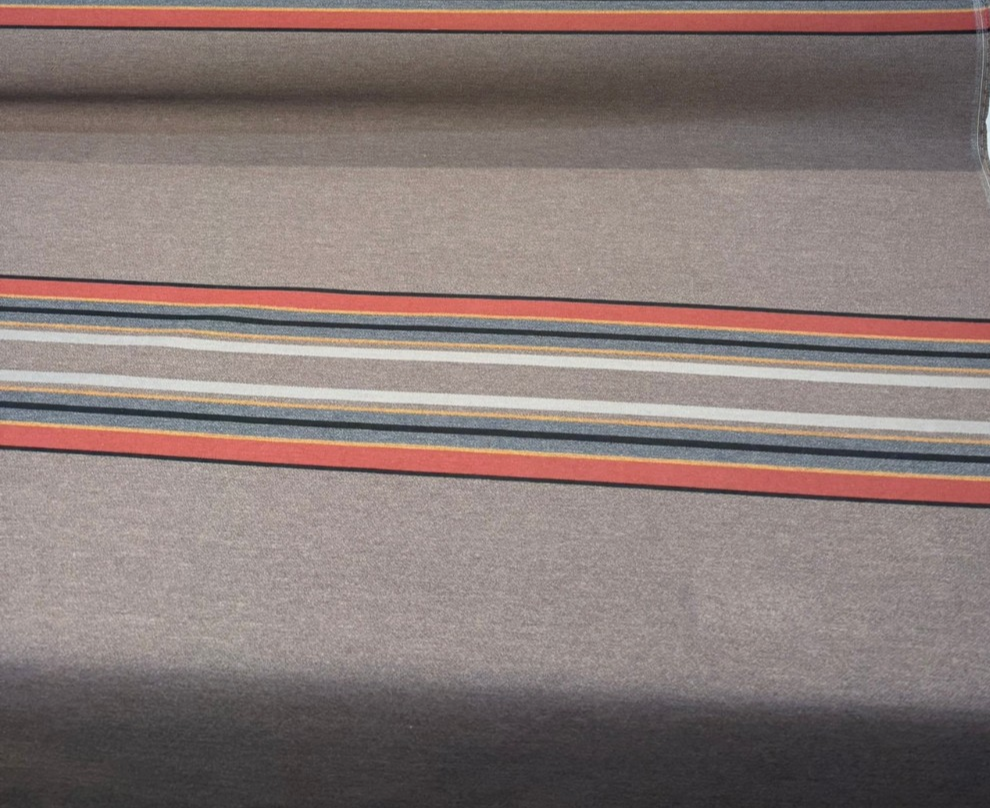 Sunbrella Pindler Stripe Yakima Park Mineral Umbar Upholstery Fabric By the yard