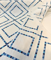 Beaded Lattice Porcelain Blue Emb 410512 Waverly Embroidered Fabric