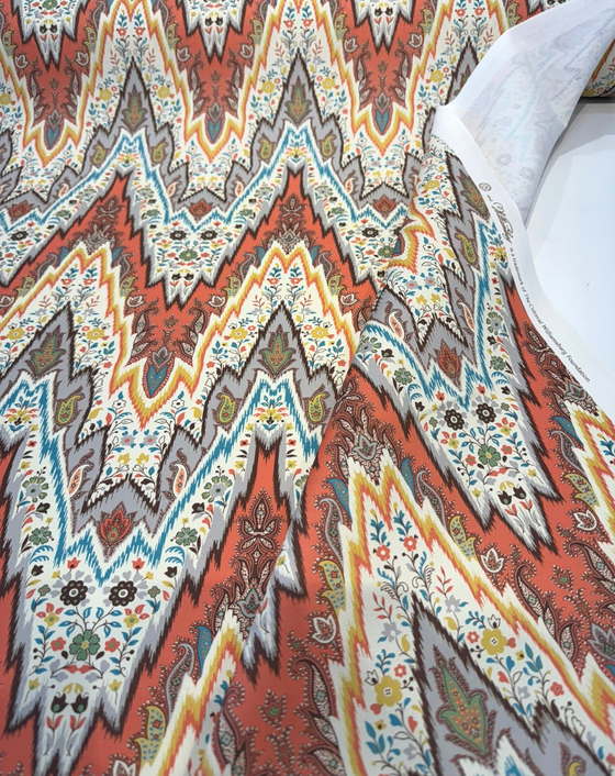 Williamsburg Bray Flamestitch Nectar Drapery Upholstery Fabric By the Yard