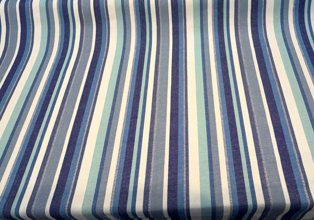 PK Lifestyles Malabar Stripe Lagoon Blue Drapery Upholstery Fabric By the Yard