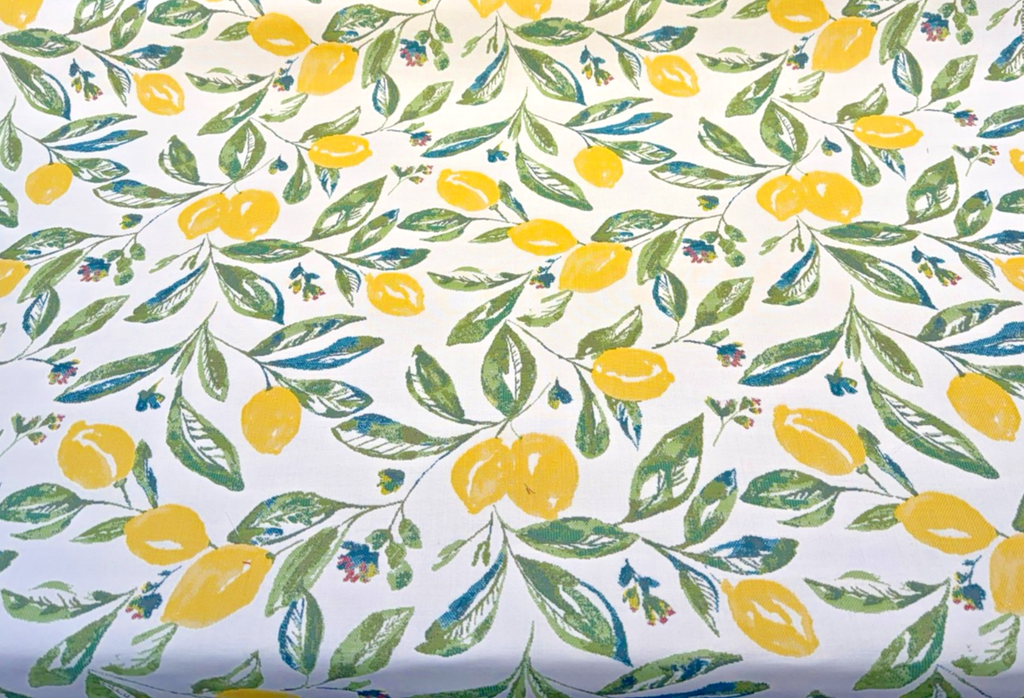 Sunbrella Lisbon Citrus Lemons Ballard Outdoor Upholstery Fabric By the yard