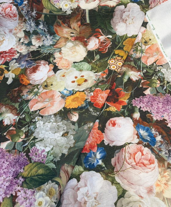 Velvet Lea Multi Garden Floral Upholstery Drapery Fabric by the Yard