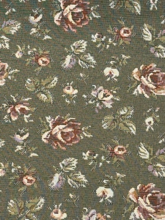 Gayle Moss Green Scattered Rose Tapestry Regal Upholstery Fabric By The Yard