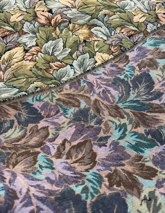 Seattle Harvest Leaves Tapestry Chenille Upholstery Fabric By The Yard