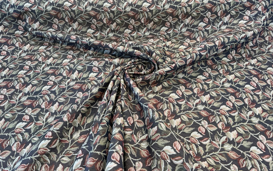 Gabrielle Teak Noir Leaves Branches Tapestry Regal Upholstery Fabric By The Yard