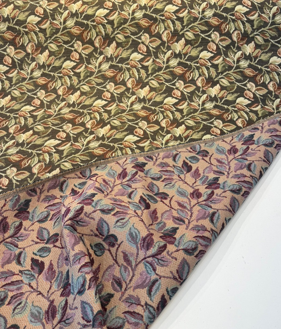 Gabrielle Teak Noir Leaves Branches Tapestry Regal Upholstery Fabric