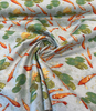 Koi Fish Pond Regal Linen Style Upholstery Drapery Fabric 