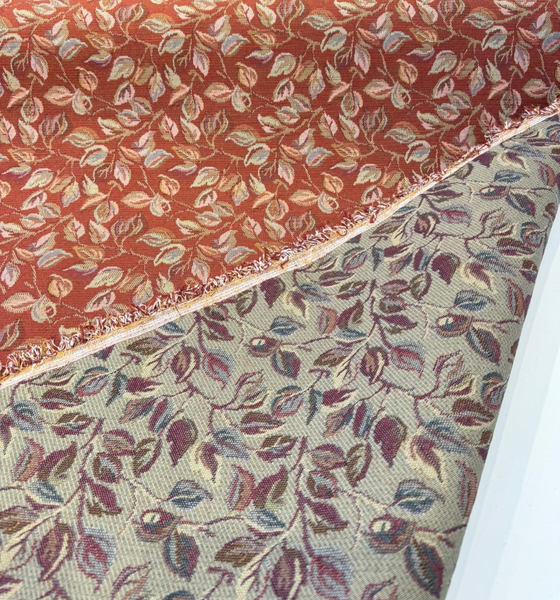 Gabrielle Salsa Red Leaves Branches Tapestry Regal Upholstery Fabric By The Yard