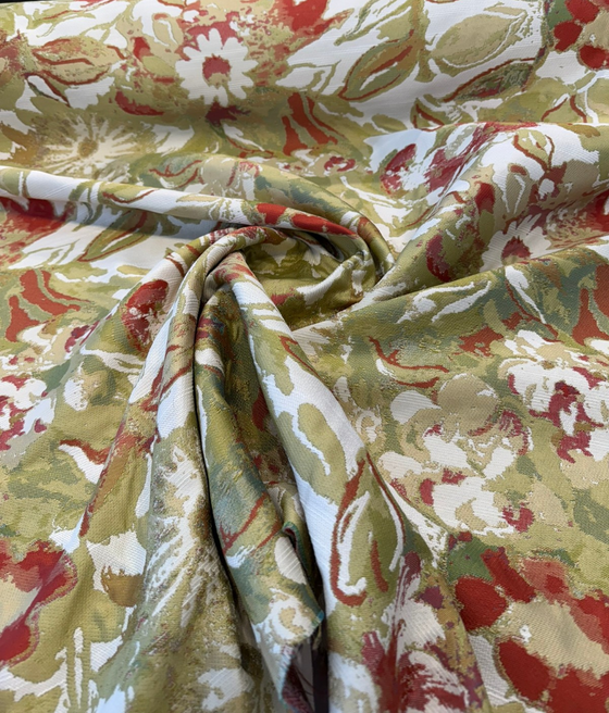 Roxanna Persimmon Jacquard Watercolor Abstract Upholstery Fabric By The Yard