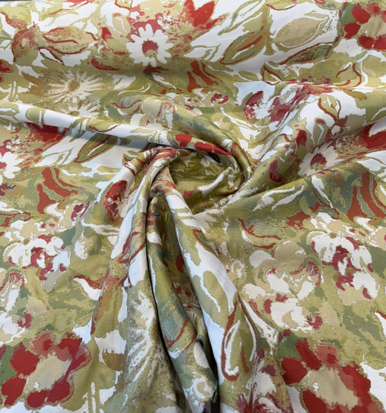 Roxanna Persimmon Jacquard Watercolor Abstract Upholstery Fabric By The Yard