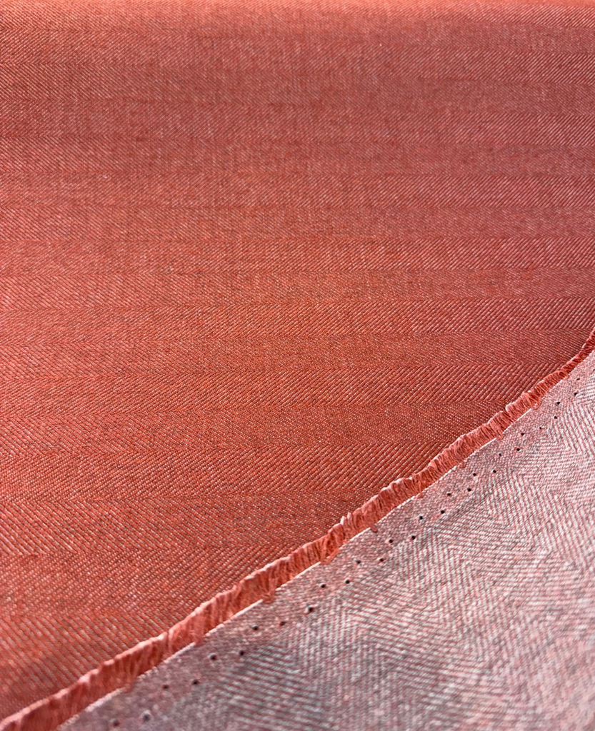 Sunbrella Switch Henna Red Herringbone Outdoor Upholstery Fabric By the yard