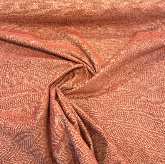 Phillip Bittersweet Red Gold Herringbone Chenille Upholstery Fabric By The Yard