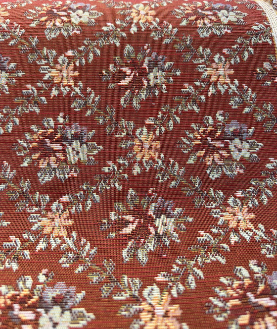 Gladys Salsa Red Flame Floral Bouquet Tapestry Upholstery Fabric By The Yard