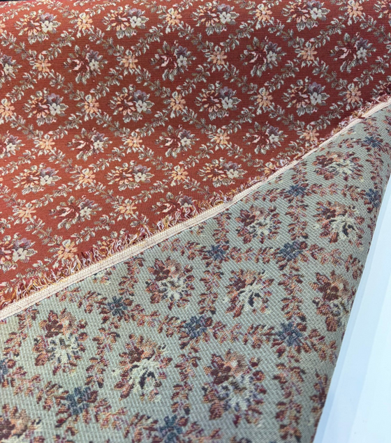Gladys Salsa Red Flame Floral Bouquet Tapestry Upholstery Fabric By The Yard
