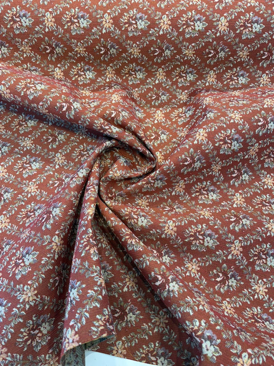 Gladys Salsa Red Flame Floral Bouquet Tapestry Upholstery Fabric By The Yard
