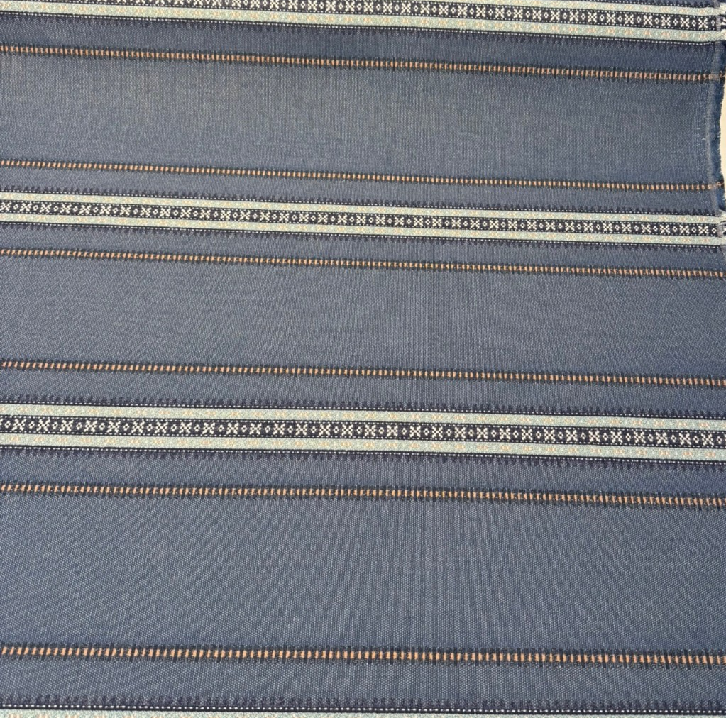 Sunbrella Thayer Indigo Blue Stripe Upholstery Outdoor Fabric By the yard