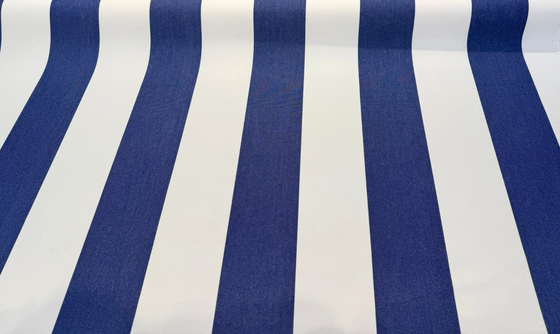 Sunbrella Regal Stripes Cobalt Blue White Outdoor Performance Fabric 