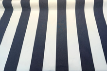 Sunbrella Regal Stripes Navy Blue White Outdoor Performance Fabric