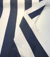 Sunbrella Regal Stripes Navy Blue White Outdoor Performance Fabric