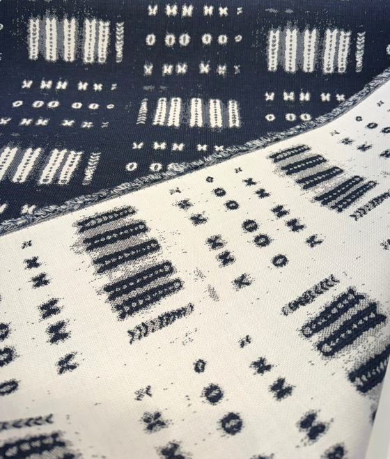 Sunbrella Keval Tribal Indigo Blue 145655-0001 Upholstery Fabric By the yard