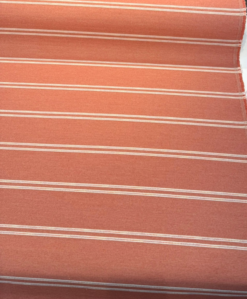 Sunbrella Wayward Papaya Pink Stripe Upholstery Outdoor Fabric By the yard