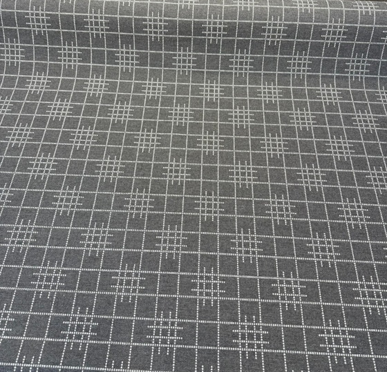 Sunbrella Pindler Gridlock Charcoal Gray Performance Outdoor Fabric By the yard