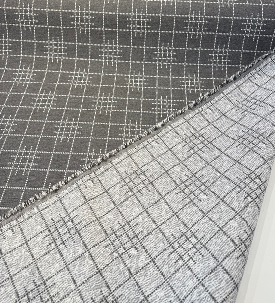 Sunbrella Pindler Gridlock Charcoal Gray Performance Outdoor Fabric By the yard