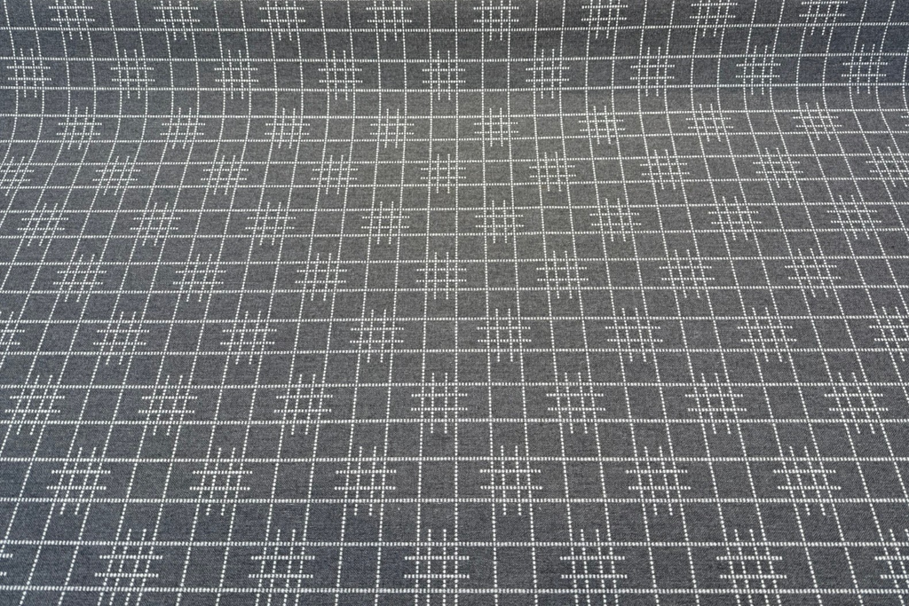 Sunbrella Pindler Gridlock Charcoal Gray Performance Outdoor Fabric By the yard