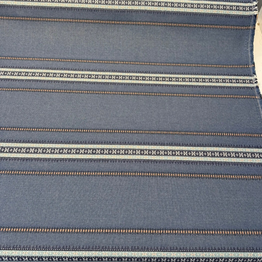 Sunbrella Wayward Indigo Blue Stripe Upholstery Outdoor Fabric By the yard